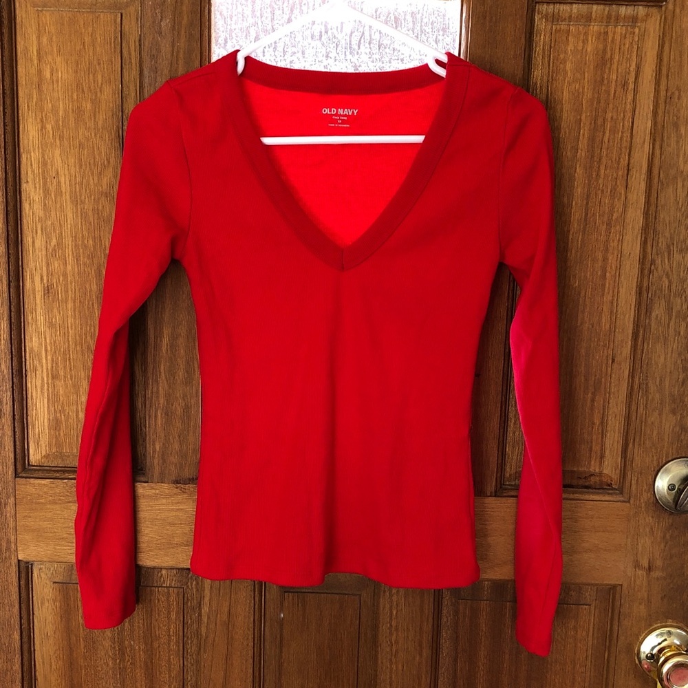 Old Navy Red Long Sleeve Tee